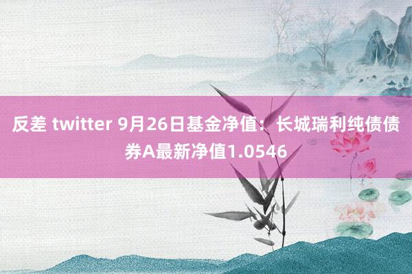 反差 twitter 9月26日基金净值:长城瑞利纯债债券A最新净值1.0546