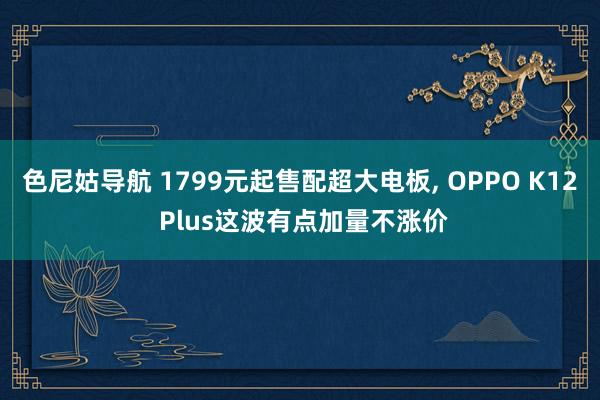 色尼姑导航 1799元起售配超大电板， OPPO K12 Plus这波有点加量不涨价