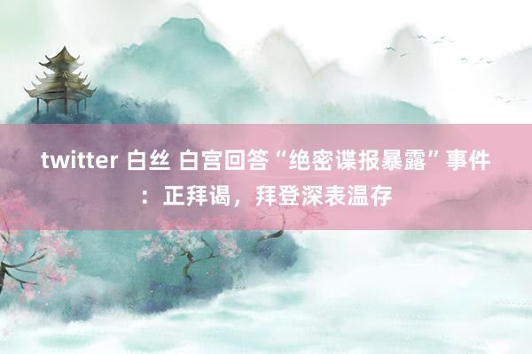 twitter 白丝 白宫回答“绝密谍报暴露”事件:正拜谒,拜登深表温存