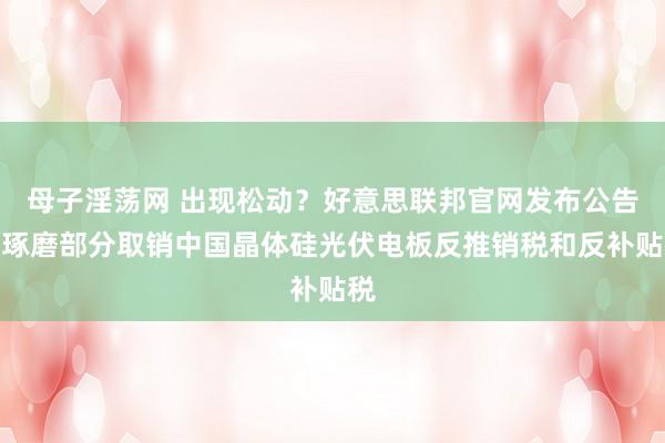 母子淫荡网 出现松动?好意思联邦官网发布公告:琢磨部分取销中国晶体硅光伏电板反推销税和反补贴税