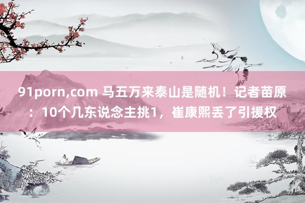 91porn,com 马五万来泰山是随机!记者苗原:10个几东说念主挑1,崔康熙丢了引援权