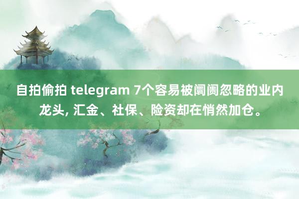 自拍偷拍 telegram 7个容易被阛阓忽略的业内龙头， 汇金、社保、险资却在悄然加仓。