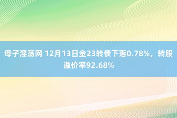 母子淫荡网 12月13日金23转债下落0.78%,转股溢价率92.68%