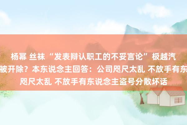 杨幂 丝袜 “发表辩认职工的不妥言论” 极越汽车公关厚爱东说念主被开除？本东说念主回答：公司咫尺太乱