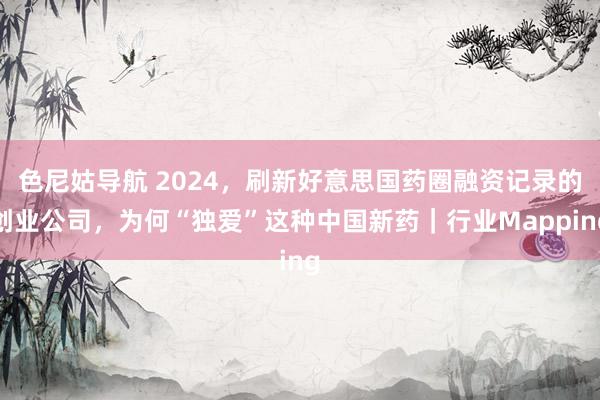 色尼姑导航 2024，刷新好意思国药圈融资记录的创业公司，为何“独爱”这种中国新药｜行业Mappin