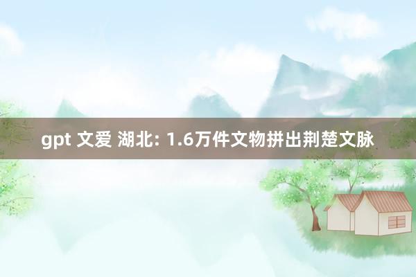 gpt 文爱 湖北: 1.6万件文物拼出荆楚文脉