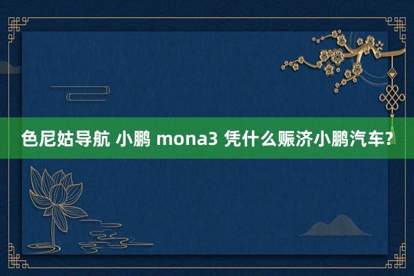 色尼姑导航 小鹏 mona3 凭什么赈济小鹏汽车?