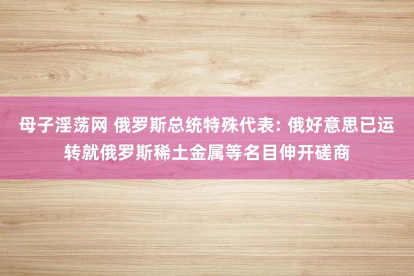 母子淫荡网 俄罗斯总统特殊代表: 俄好意思已运转就俄罗斯稀土金属等名目伸开磋商