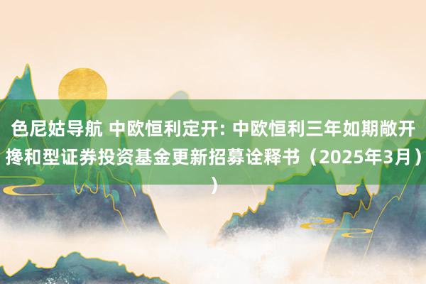 色尼姑导航 中欧恒利定开: 中欧恒利三年如期敞开搀和型证券投资基金更新招募诠释书（2025年3月）