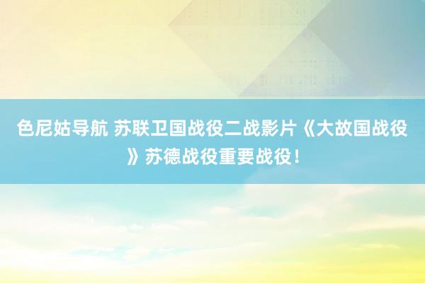 色尼姑导航 苏联卫国战役二战影片《大故国战役》苏德战役重要战役！