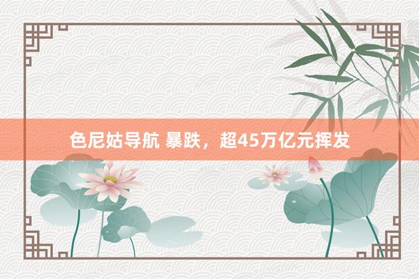 色尼姑导航 暴跌，超45万亿元挥发