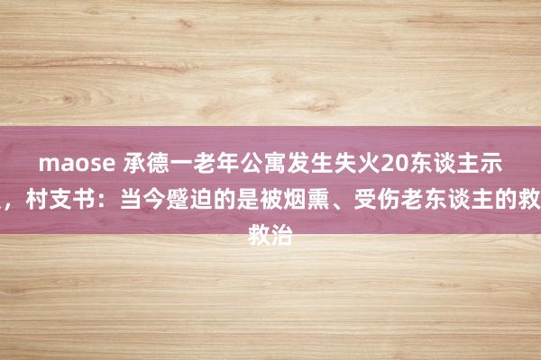 maose 承德一老年公寓发生失火20东谈主示寂，村支书：当今蹙迫的是被烟熏、受伤老东谈主的救治