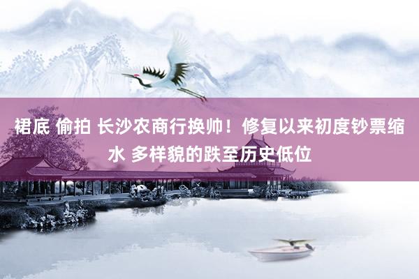 裙底 偷拍 长沙农商行换帅！修复以来初度钞票缩水 多样貌的跌至历史低位
