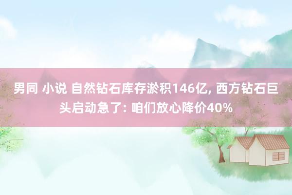 男同 小说 自然钻石库存淤积146亿, 西方钻石巨头启动急了: 咱们放心降价40%