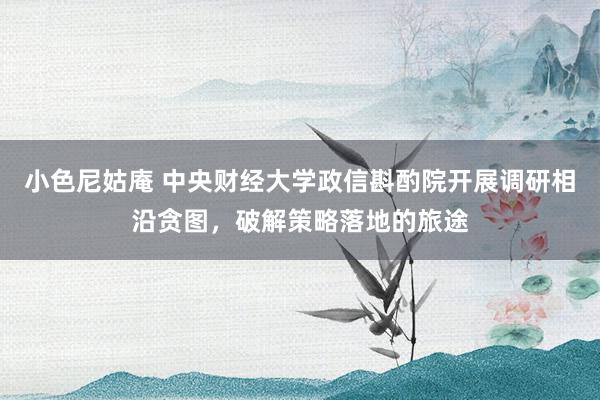 小色尼姑庵 中央财经大学政信斟酌院开展调研相沿贪图，破解策略落地的旅途