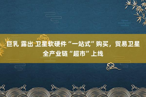 巨乳 露出 卫星软硬件“一站式”购买，贸易卫星全产业链“超市”上线