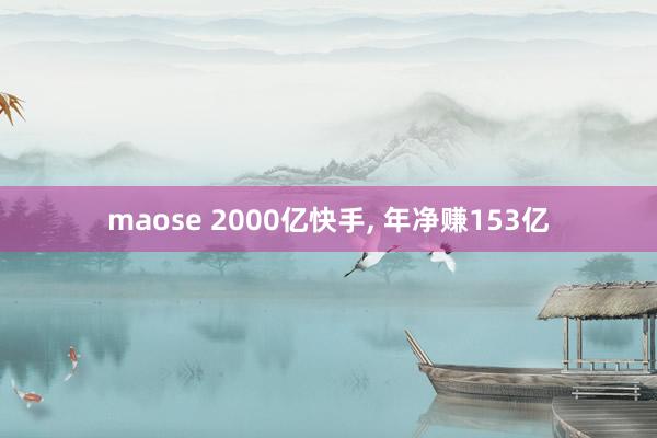 maose 2000亿快手, 年净赚153亿