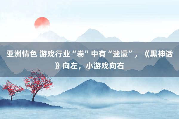 亚洲情色 游戏行业“卷”中有“迷濛”，《黑神话》向左，小游戏向右
