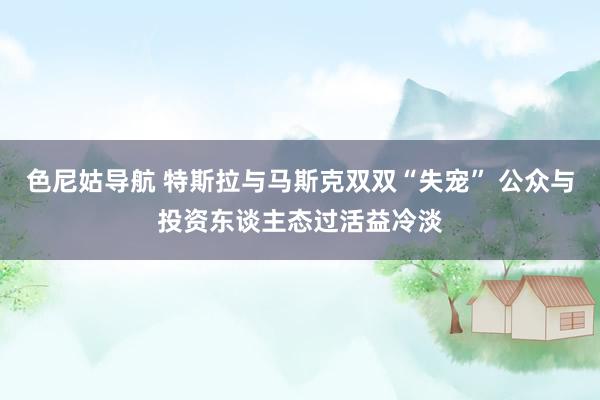 色尼姑导航 特斯拉与马斯克双双“失宠” 公众与投资东谈主态过活益冷淡