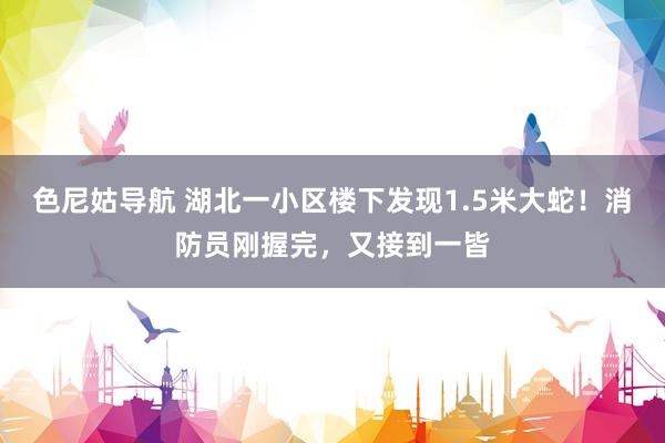 色尼姑导航 湖北一小区楼下发现1.5米大蛇！消防员刚握完，又接到一皆