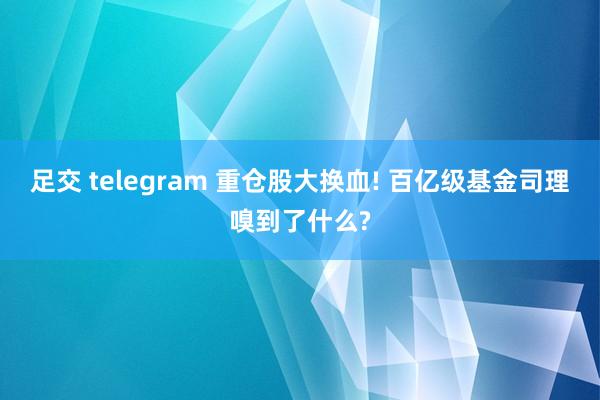 足交 telegram 重仓股大换血! 百亿级基金司理嗅到了什么?