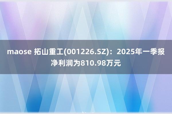 maose 拓山重工(001226.SZ):2025年一季报净利润为810.98万元